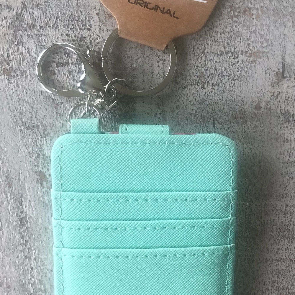 Mint Green Card Holder Keychain